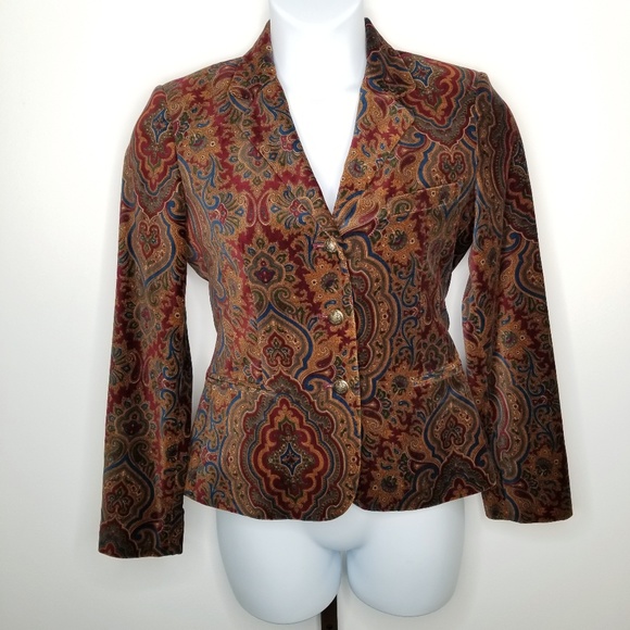 Lauren Ralph Lauren Jackets & Blazers - Lauren Ralph Lauren Paisley Velvet Blazer Jacket